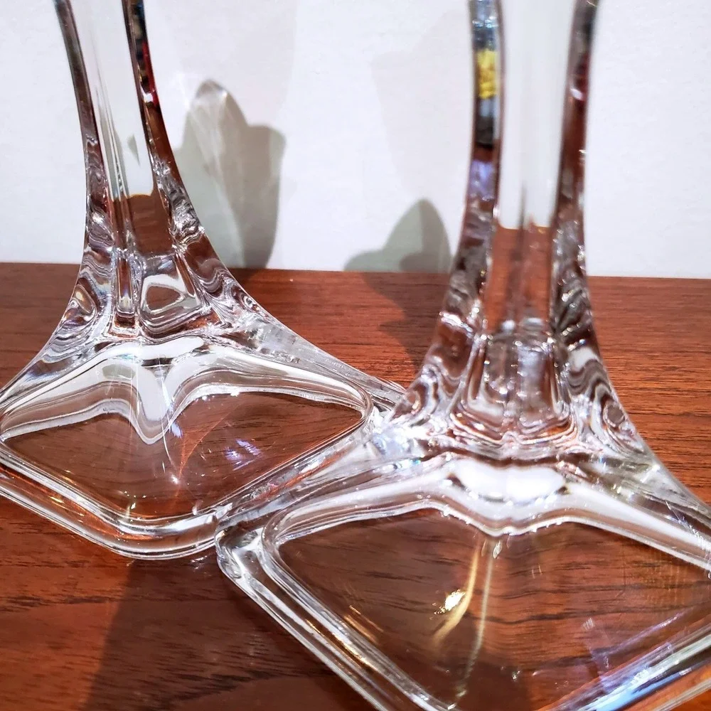 Vintage Toscany Classics 24%‎ Lead Crystal Tulip Candle Holders - Set of 2 - 8